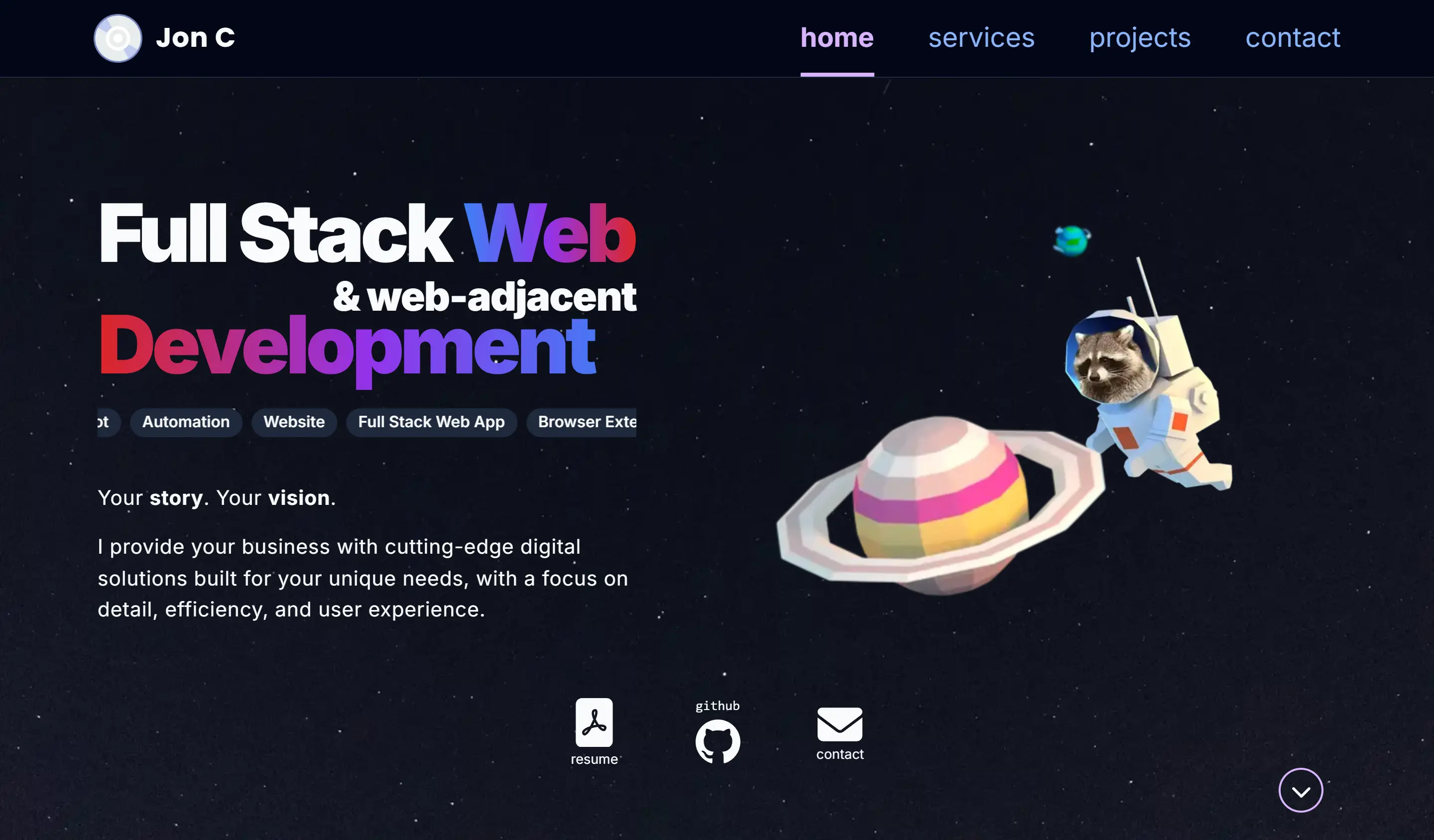 Developer Portfolio: desktop